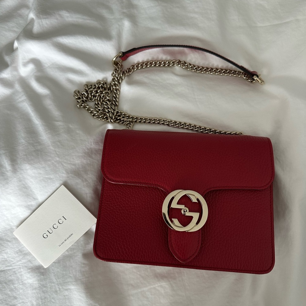 Gucci Interlocking Shoulder Bag Leather (Small) - Picture 2 of 6
